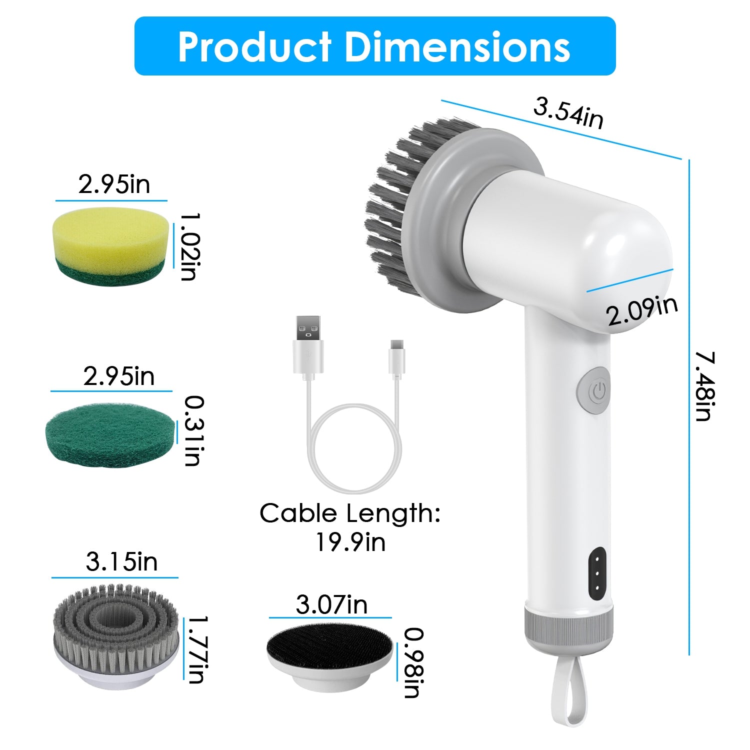 Electric Spin Scrubber – Cordless Deep Cleaning Brush for Kitchen & Bathroom