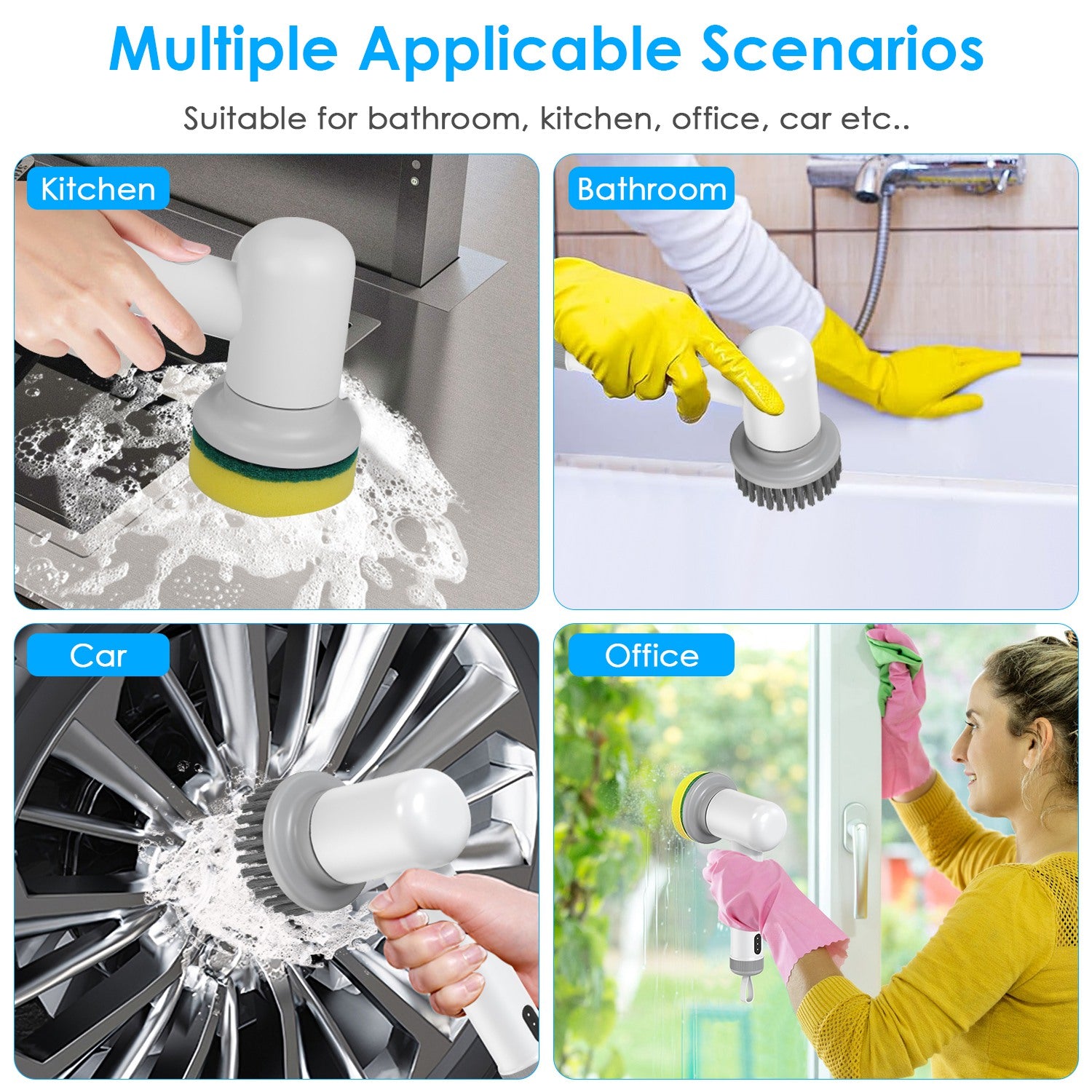 Electric Spin Scrubber – Cordless Deep Cleaning Brush for Kitchen & Bathroom